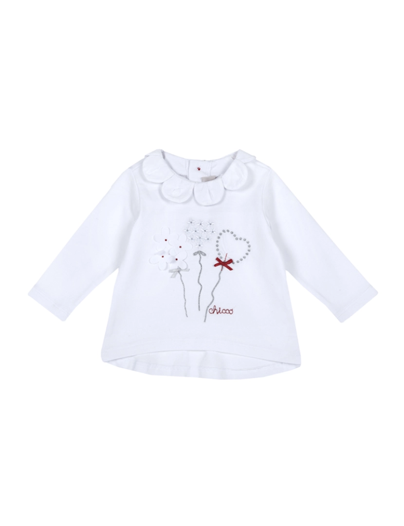 Chicco - T-Shirt Manga Comprida Menina Branco