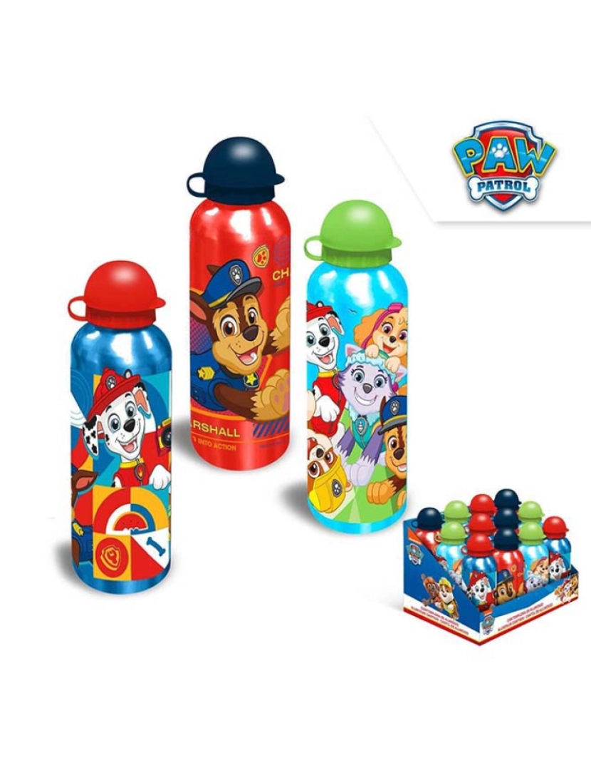 Paw Patrol - Garrafa Alumínio 500Ml 3 Desenhos Paw Pa TU