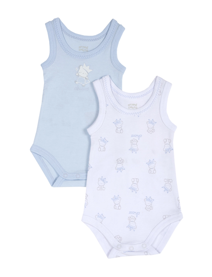 Chicco - Pack De 2 Bodysuits Menino Azul Claro