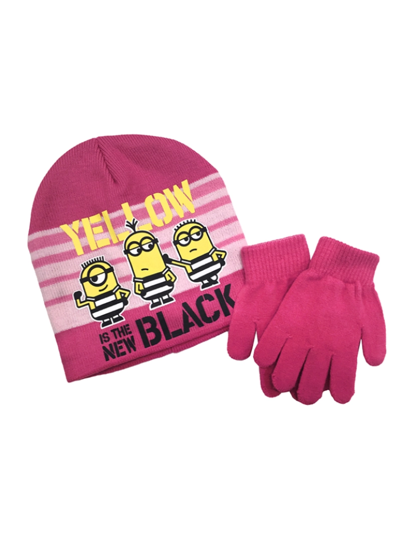 Pixar - Gorro+Luvas Minions Fuchsia