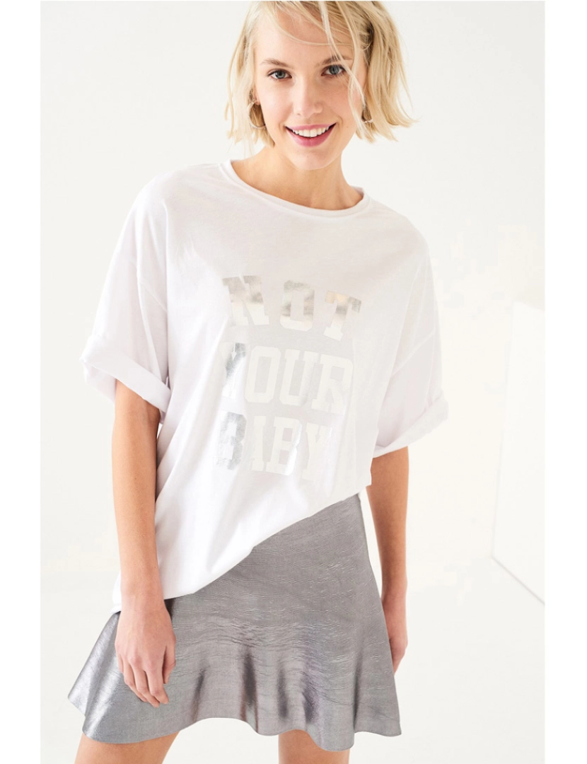 Shot - T-Shirt Shot Lettering Prata Branca Ref 121