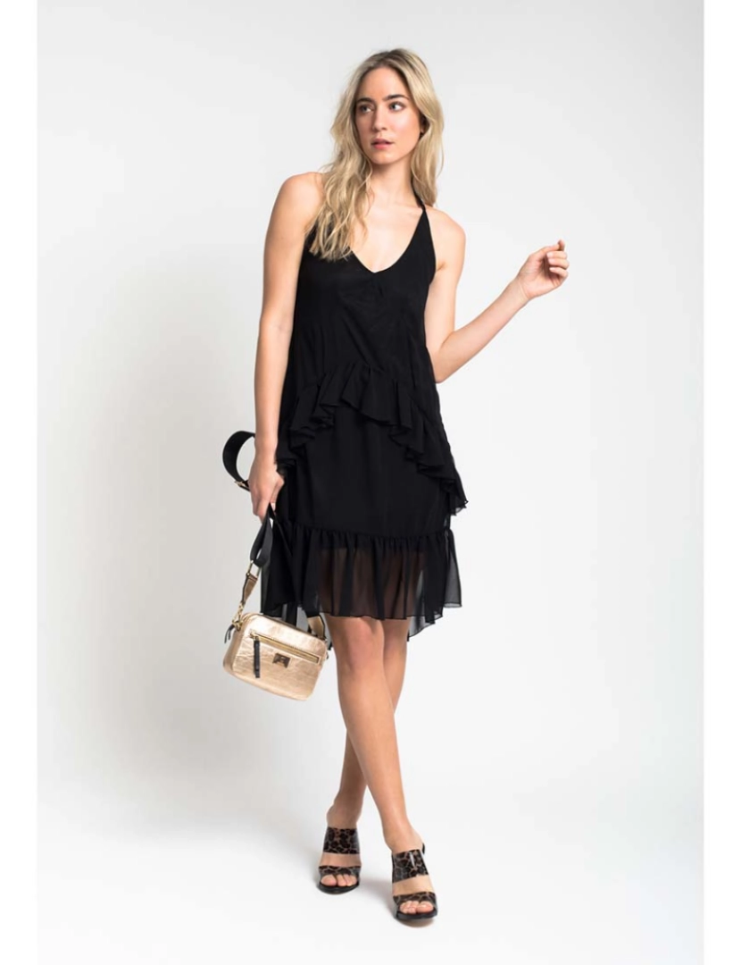 Cristina Ferreira - Vestido com Folhos Black