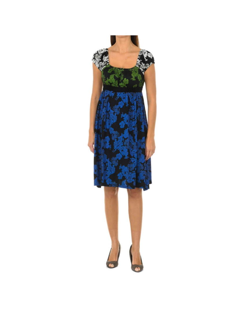 Desigual - Vestido M. Curta Senhora Preto, Branco, Verde E Azul