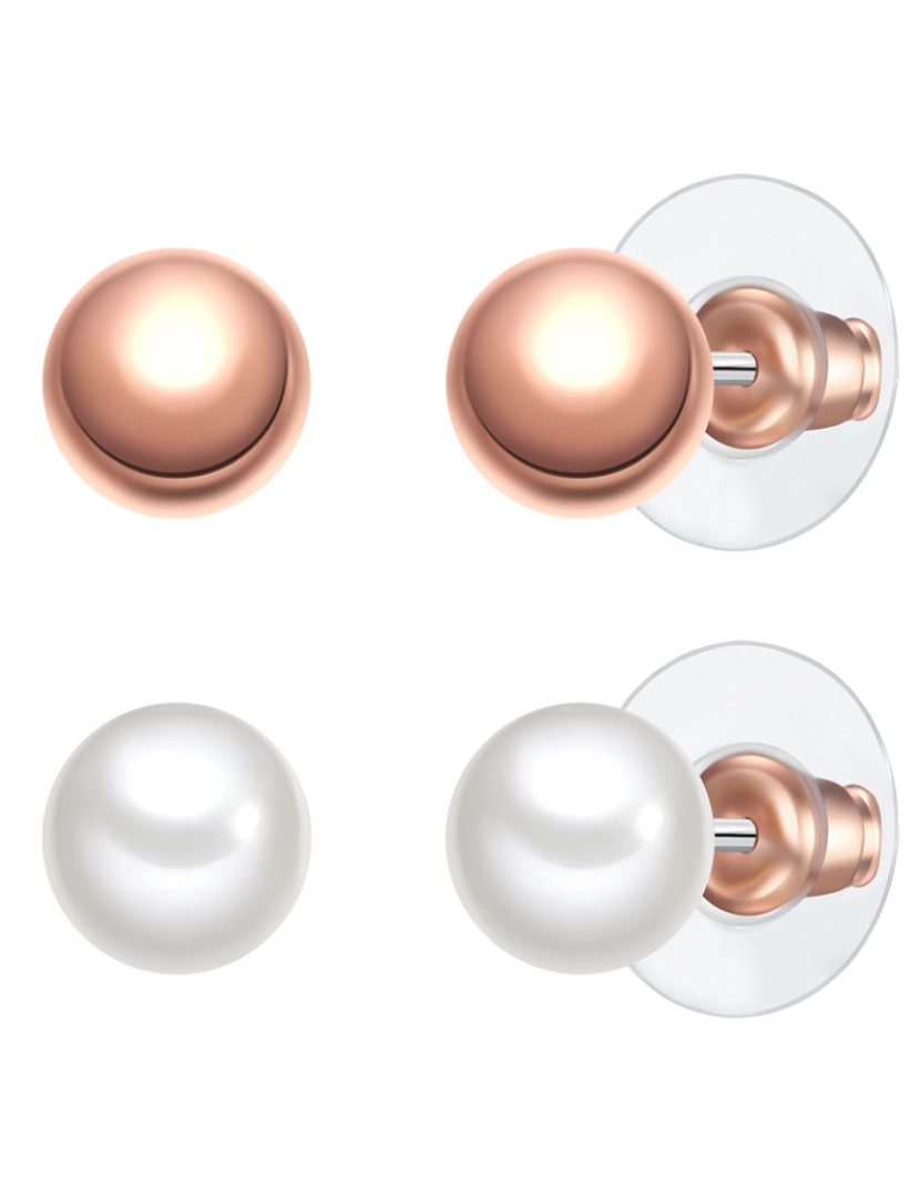 Yokoamii - Conjunto de 2 pares de Brincos de Senhora Rose Gold