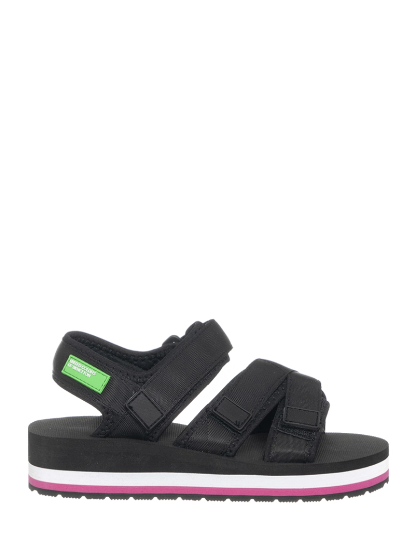 Benetton - Sandálias Senhora Preto e Fucshia