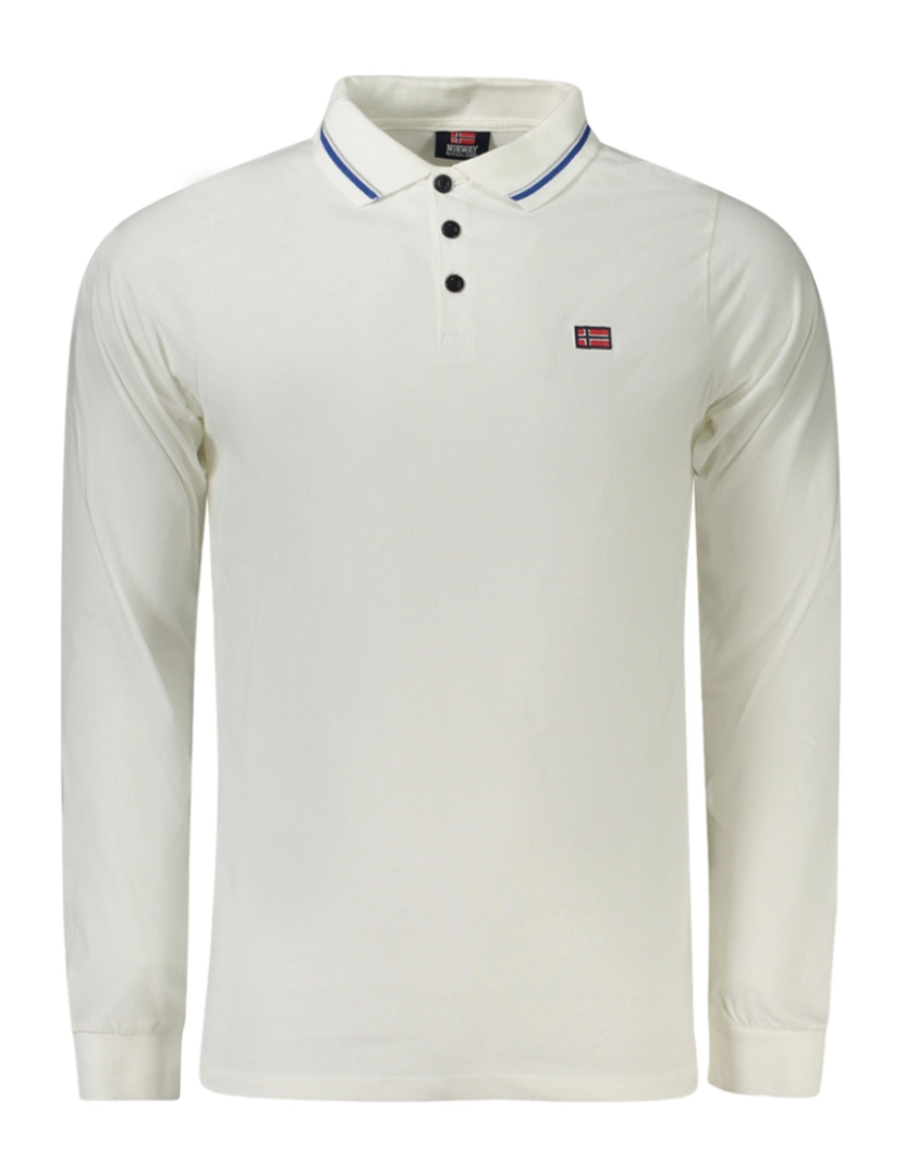 Norway 1963 - Camisa polo manga comprida branca para homem