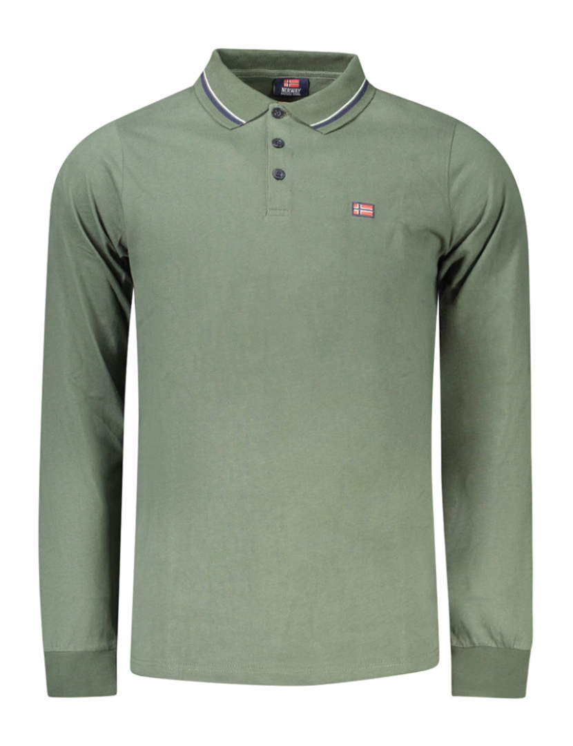 Norway 1963 - Camisa polo manga comprida verde homem