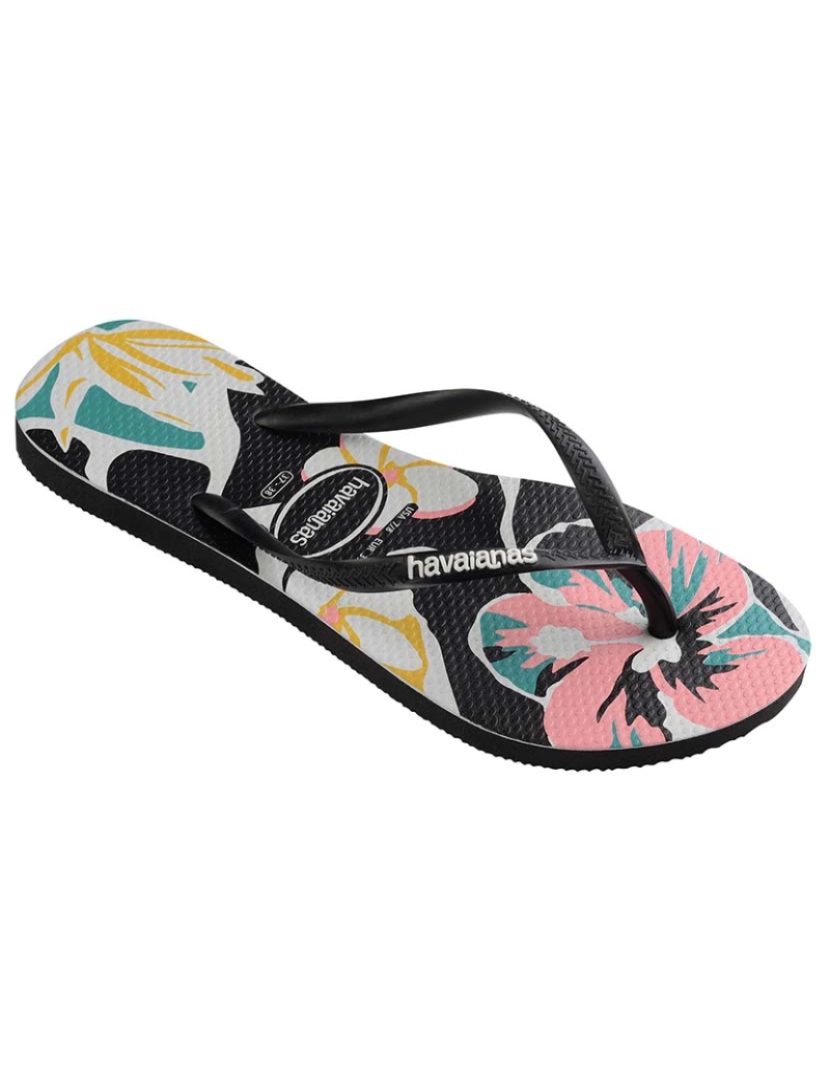 Havaianas - Havaianas Slim Floral Basic Preto