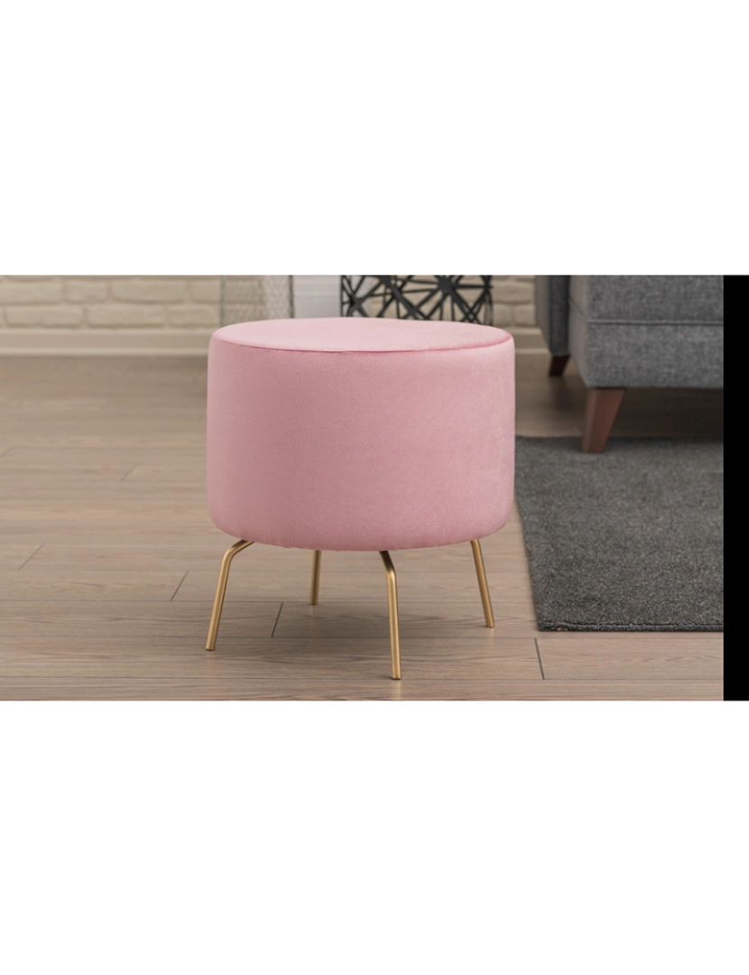 ASR - Banqueta Octo Rosa Dourado