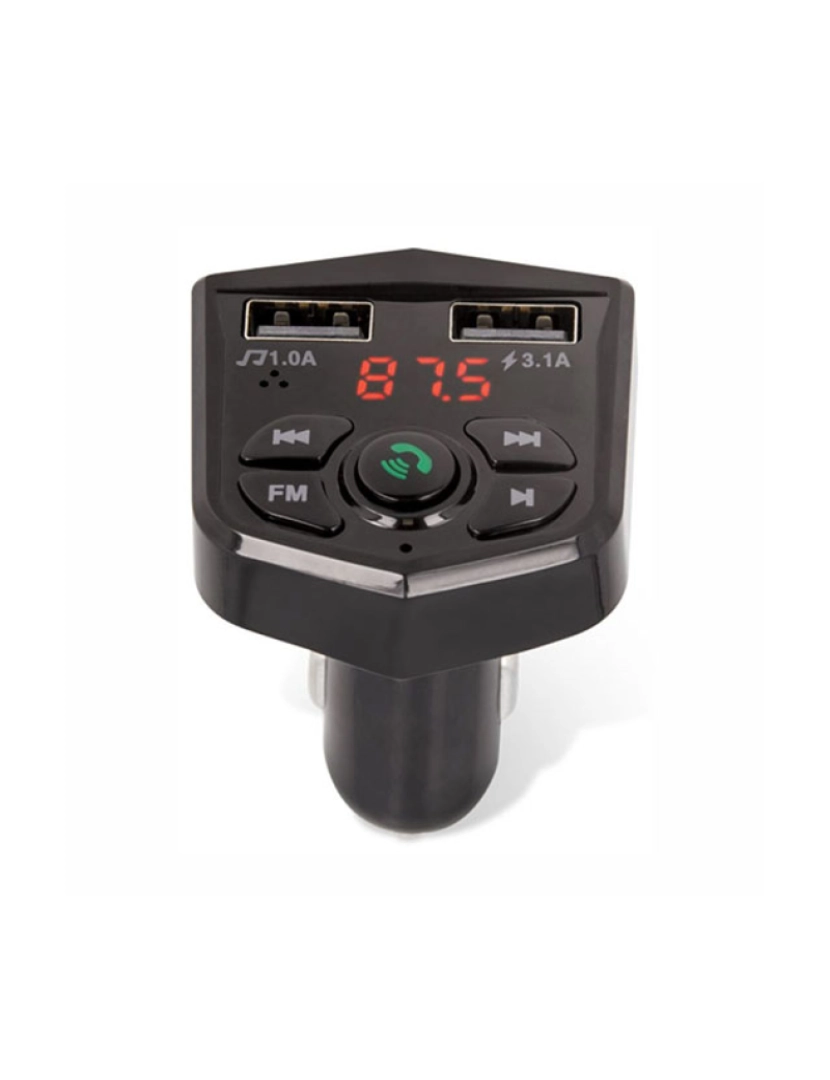 Maxlife - Transmissor FM Bluetooth 2USB/MicroSD F. Isqueiro Preto     