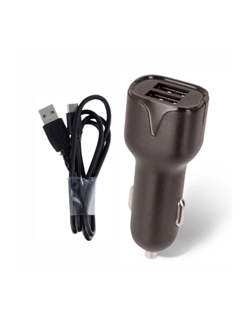 Maxlife - Adaptador Isqueiro 2 USB-A 5V 2.4A C/ Cabo USB-A / USB-C 1m 