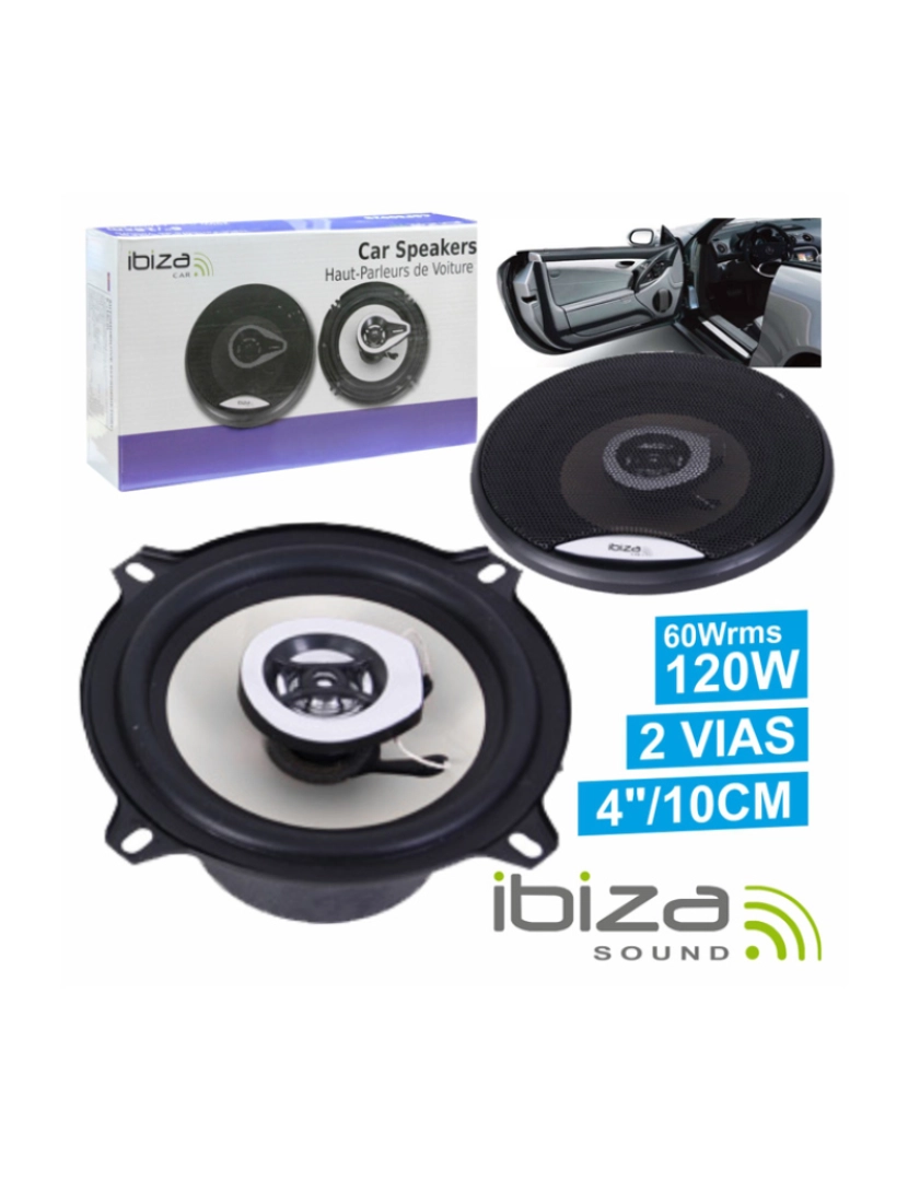 Ibiza - Conjunto 2 Colunas Auto 2 Vias 120W 4 IBIZA                