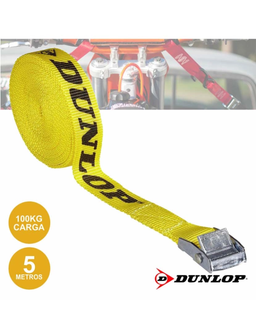 Dunlop - Cinta De Amarração De Carga C/ Fivela 5m 100kg Dunlop       