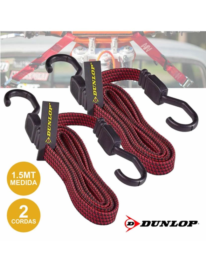 Dunlop - Conjunto Cordas Elásticas Segurança 2x 1.5m Dunlop          