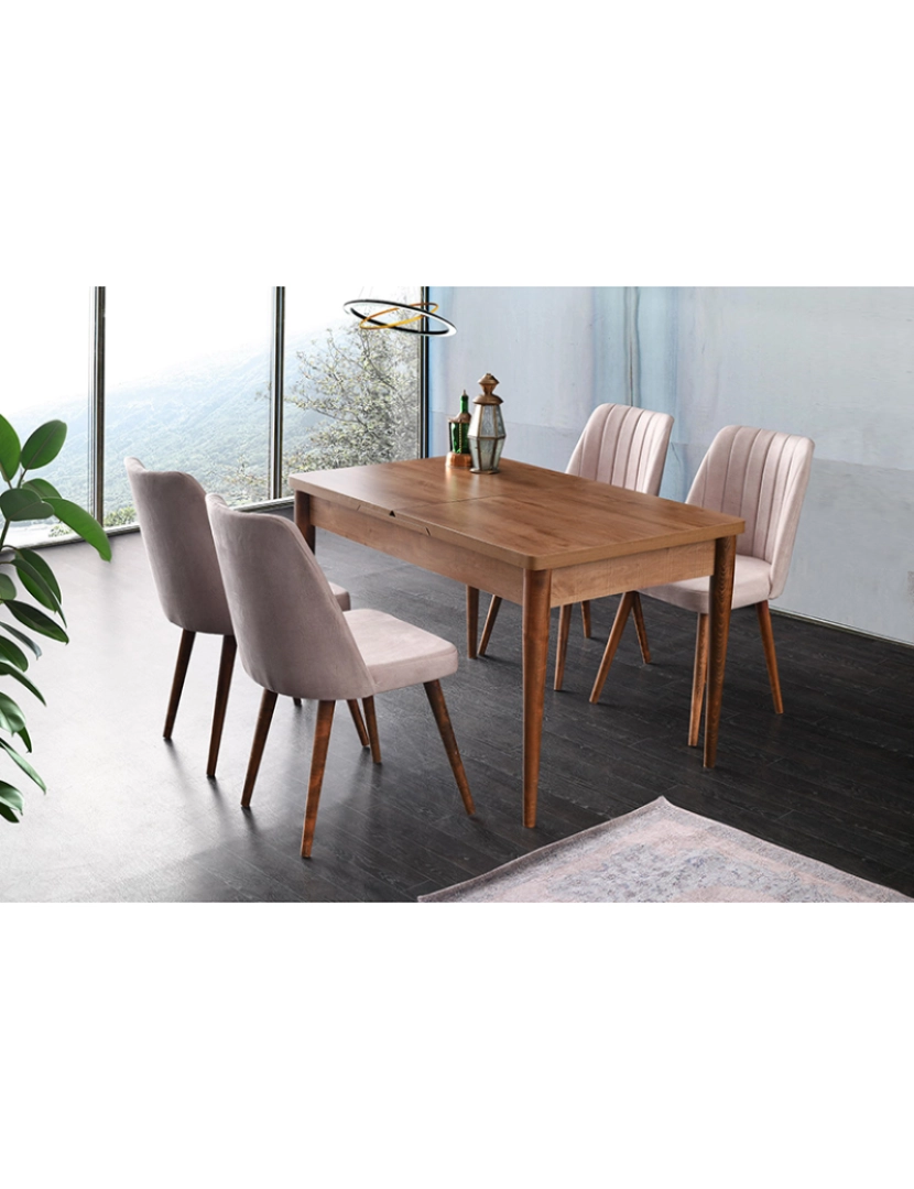 ASR - Mesa Jantar Ahsap Kelebek Walnut