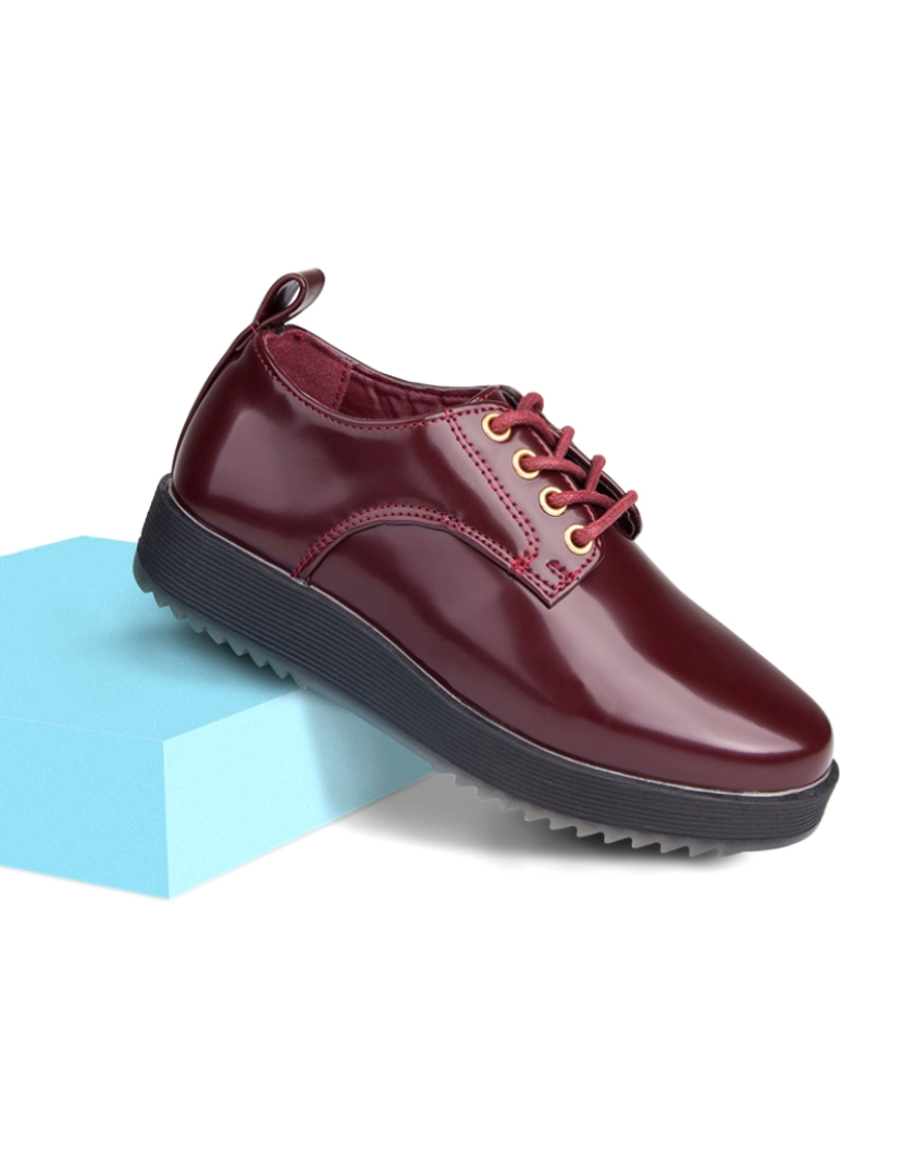 Conguitos - Sapato Blucher Ilhós Conguitos Menina Bordeaux