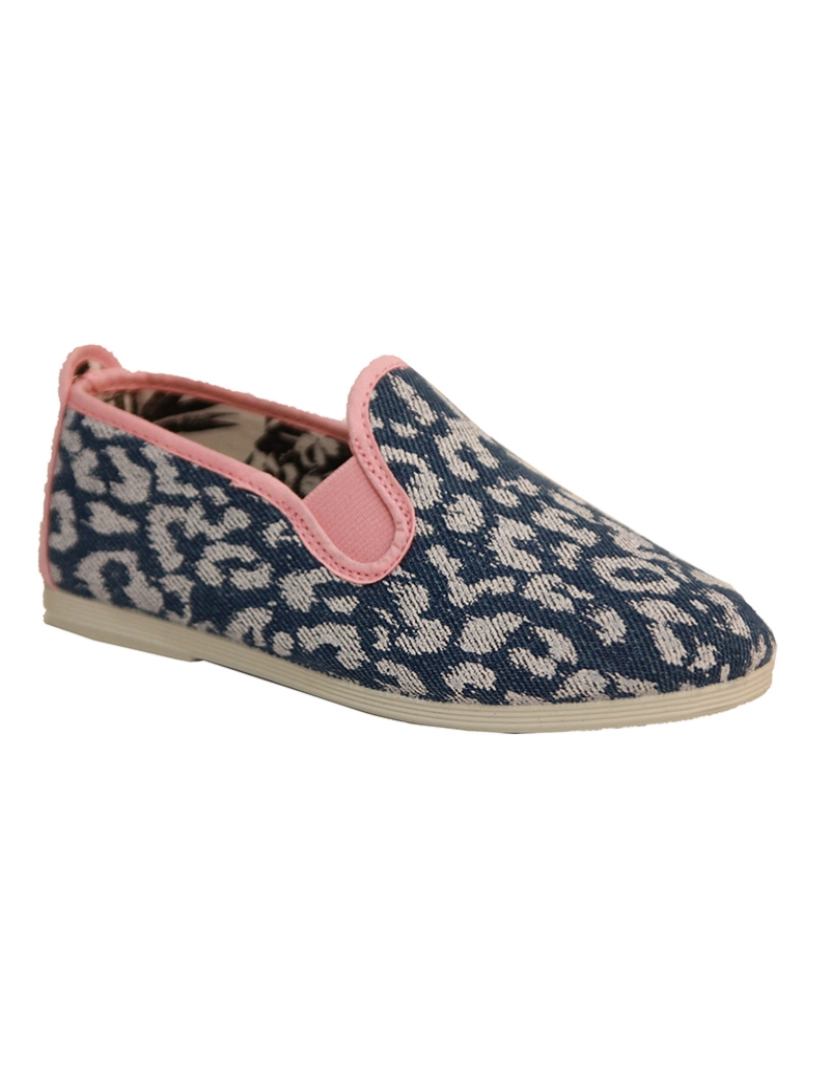 ShoeColours - Slip-on Flossy Criança Print Leopardo Rosa