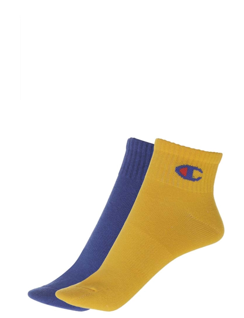 Champion - Pack 2 Pares de Meias  Unissexoo Azul e Amarelo