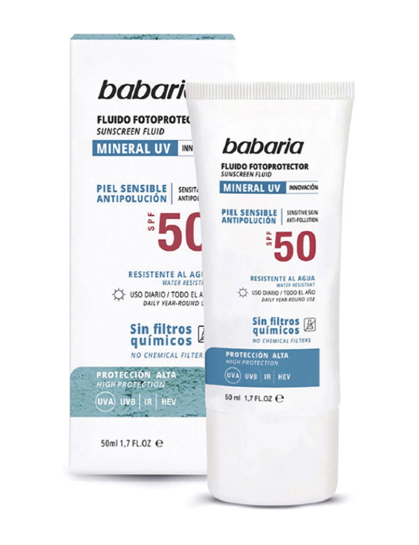 Babaria - Solar Mineral Uv Fácil Fotoprotetor Spf50 50 Ml