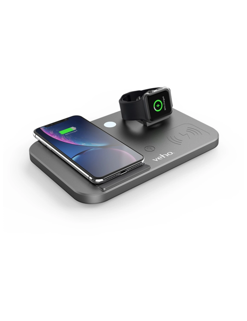 Veho - Veho DS-7 Qi wireless charging station with LED night light