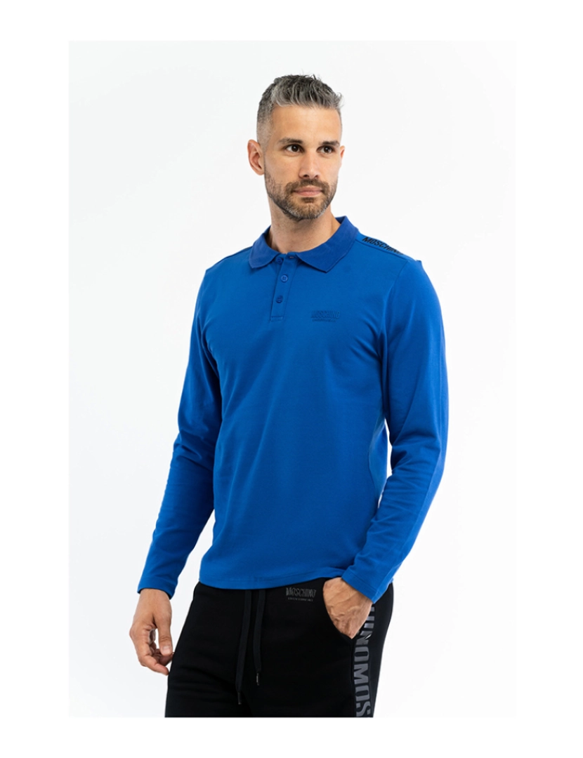 Moschino - Polo Manga Comprida Homem Azul