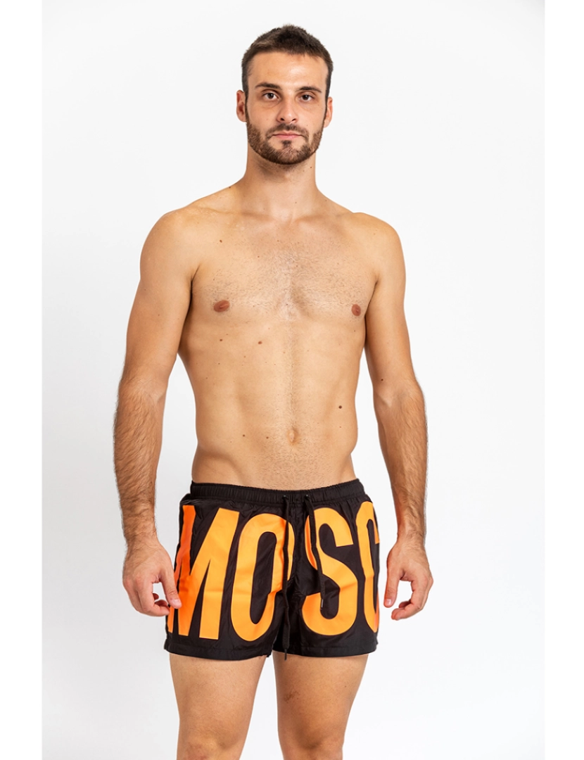 Moschino - Calções De Banho Homem Preto/Laranja