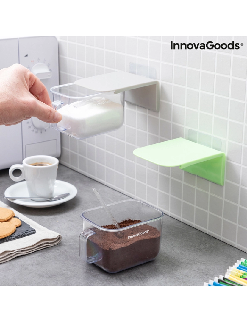 Innovagoods - Recipientes de Cozinha Adesivos e Amovíveis Handstore  Pack de 2 uds