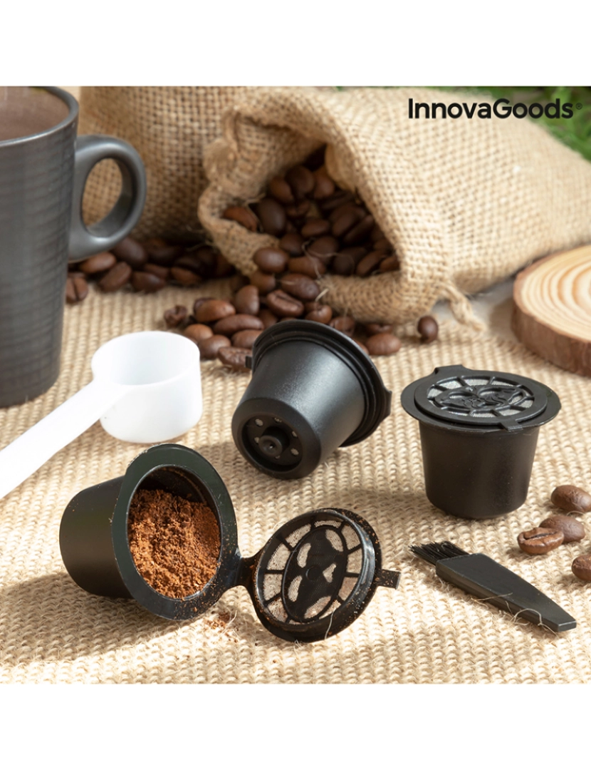 Innovagoods - Conjunto de 3 Cápsulas de Café Reutilizáveis Recoff 