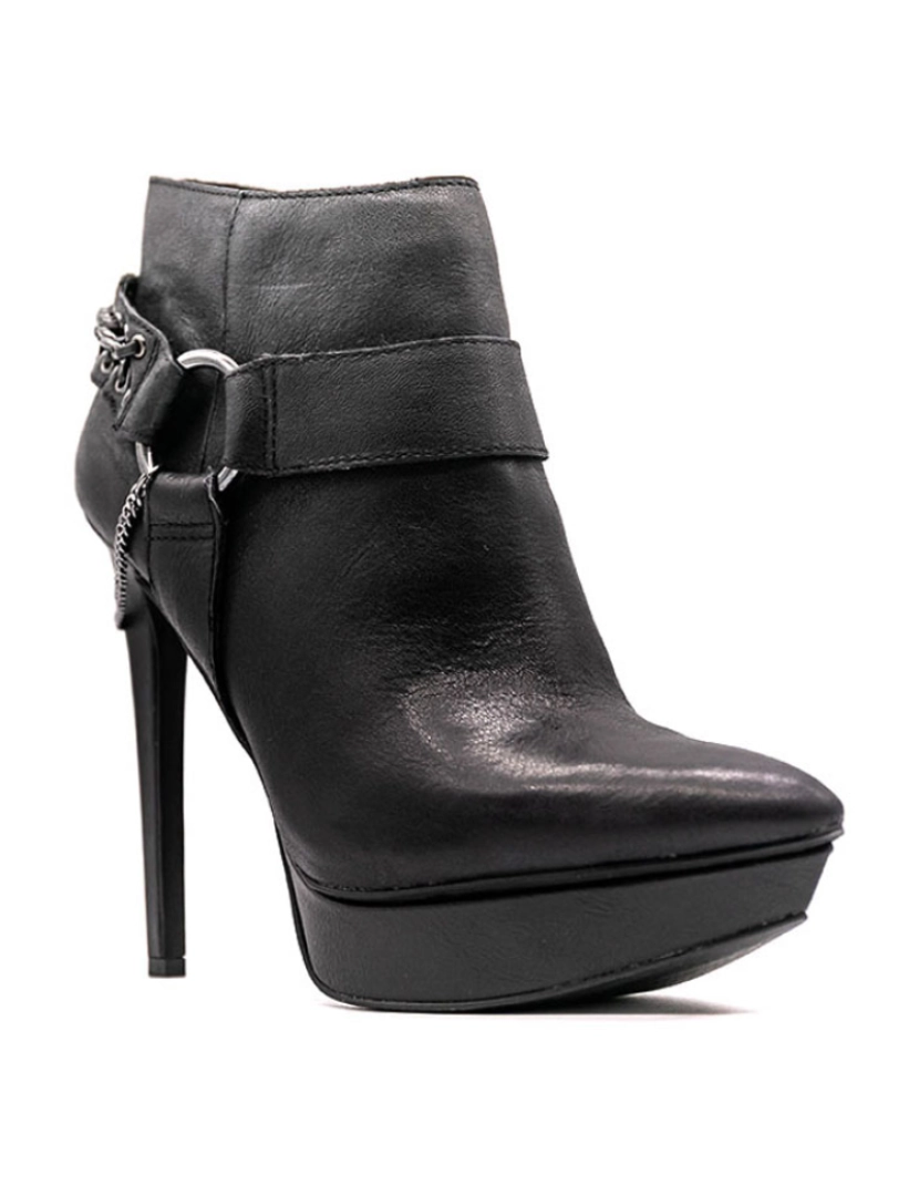 Jessica Simpson - Botins Compensada Preto C/ Correntes