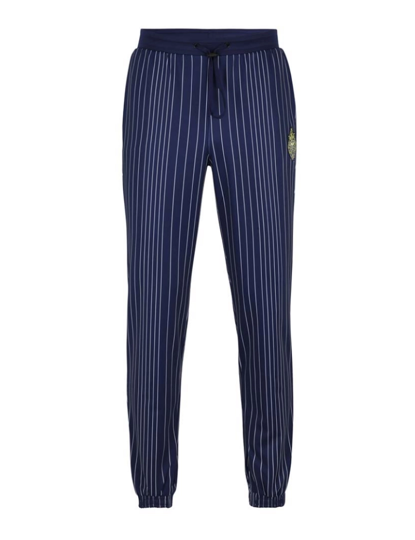 Fila - Calças de Treino Homem Medieval Azul/Antique Branco Irregular Striped