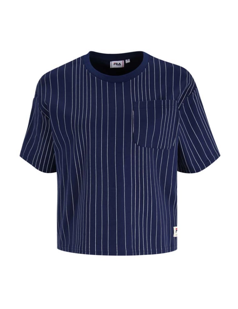 Fila - T-Shirt Senhora Medieval Azul/Antique Branco Irregular Striped