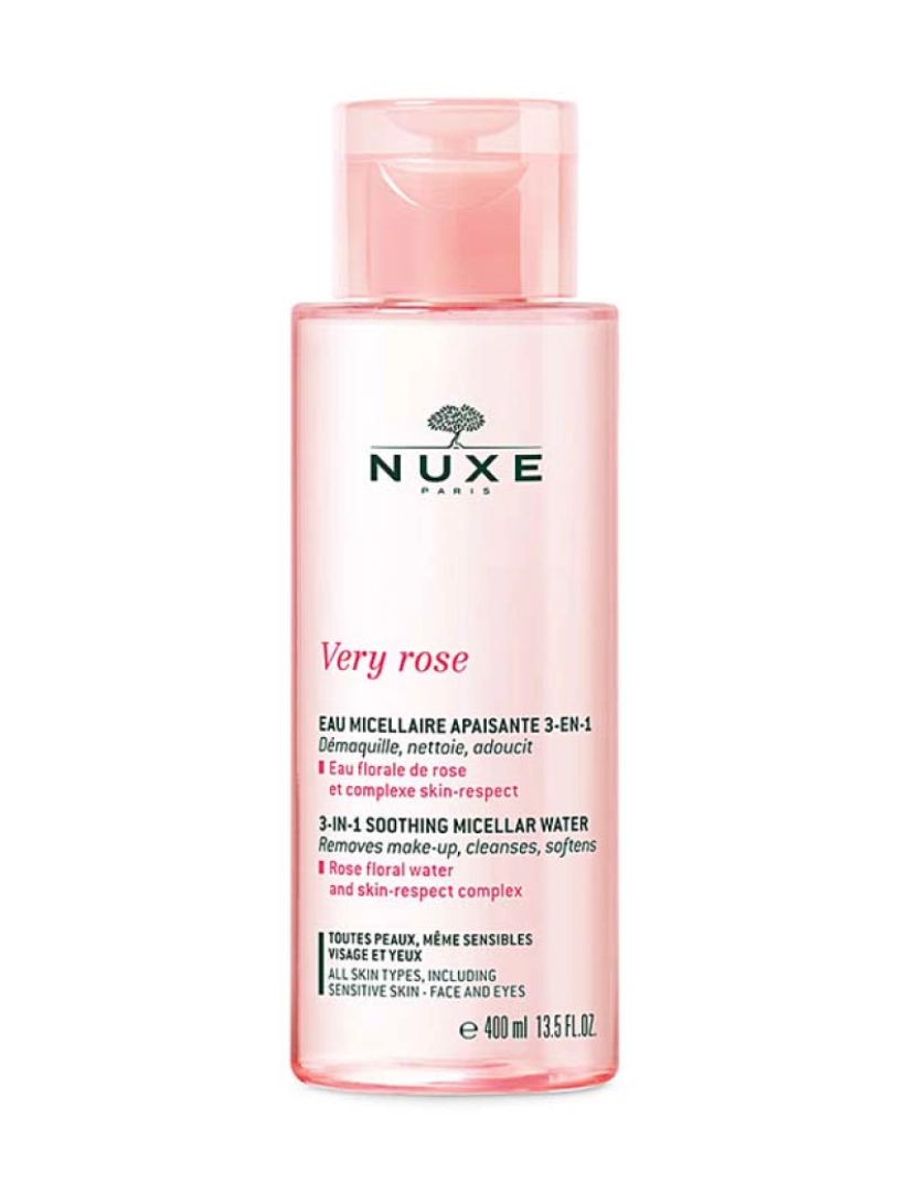 Nuxe - Água Micelar Apaziguante 3 em 1 Very Rose 400Ml