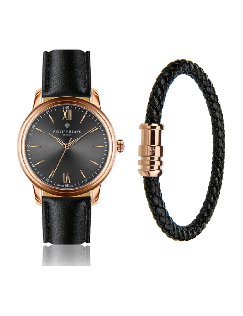 Philip Blanc - Conjunto Relógio + Pulseira Unisexo Rose Gold