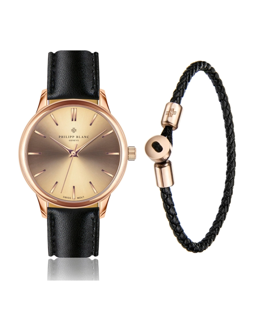 Philip Blanc - Conjunto Relógio + Pulseira Unisexo Rose Gold