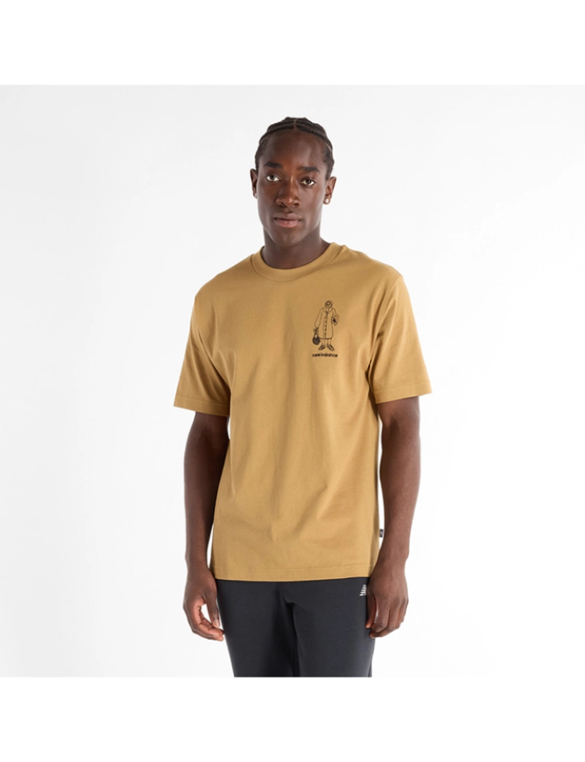 New Balance - T-Shirt Homem Camel