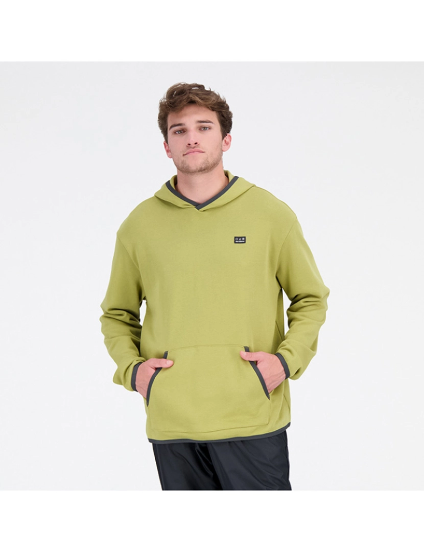 New Balance - Camisola de Homem Verde AT French Terry Hoodie