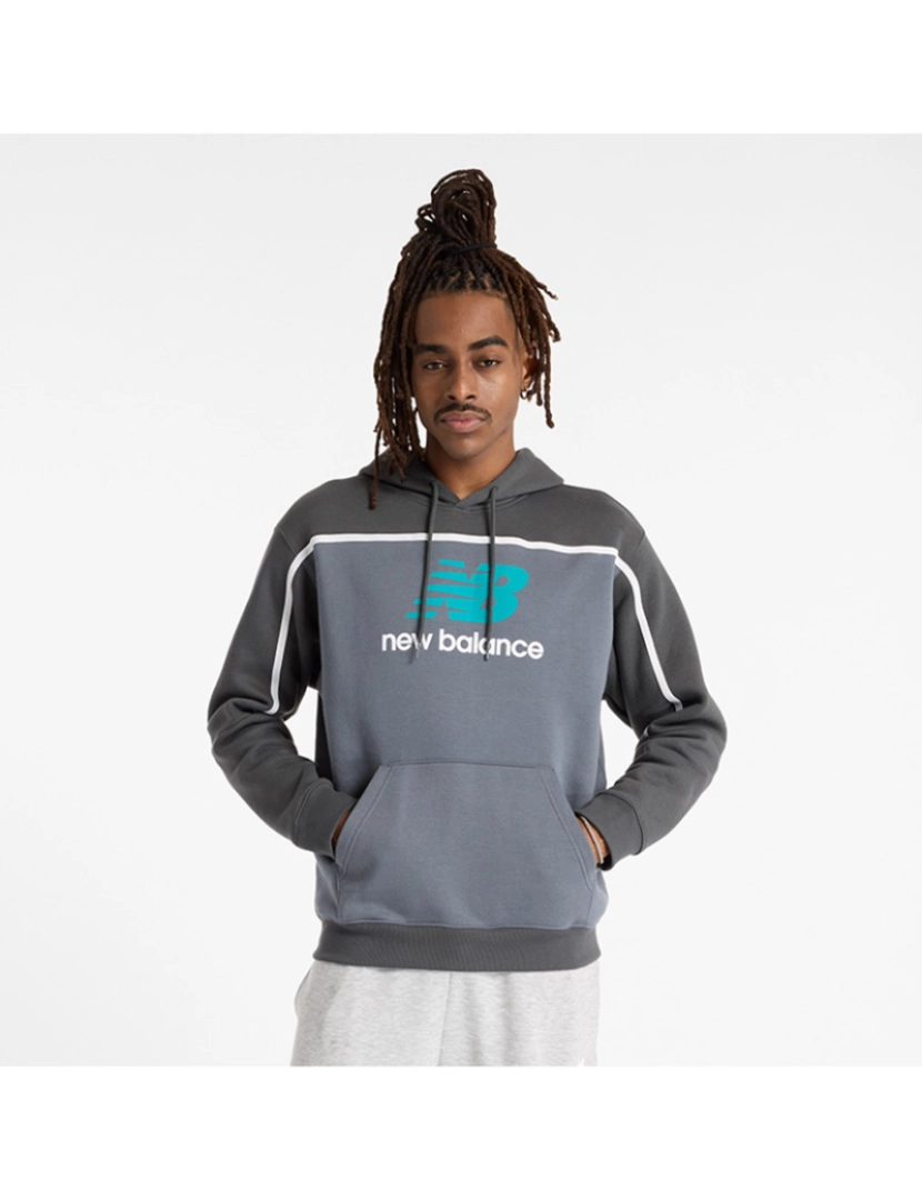 New Balance - Sweatshirt Homem Cinza e Azul