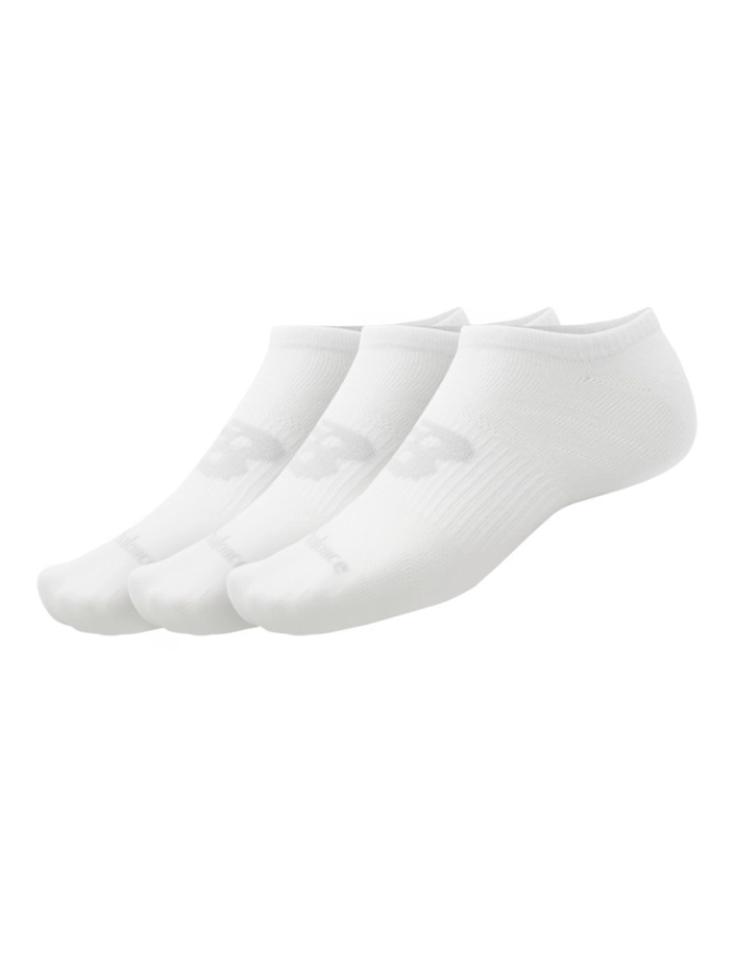 New Balance - Pack 3 Pares de Meias Unisexo Flat Knit No Show Branco