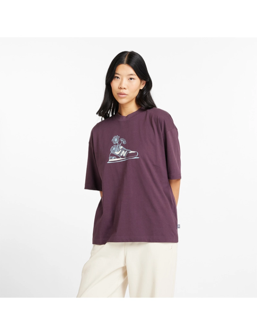 New Balance - T-Shirt Senhora Roxo