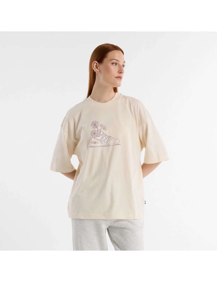 New Balance - T-Shirt Senhora Bege