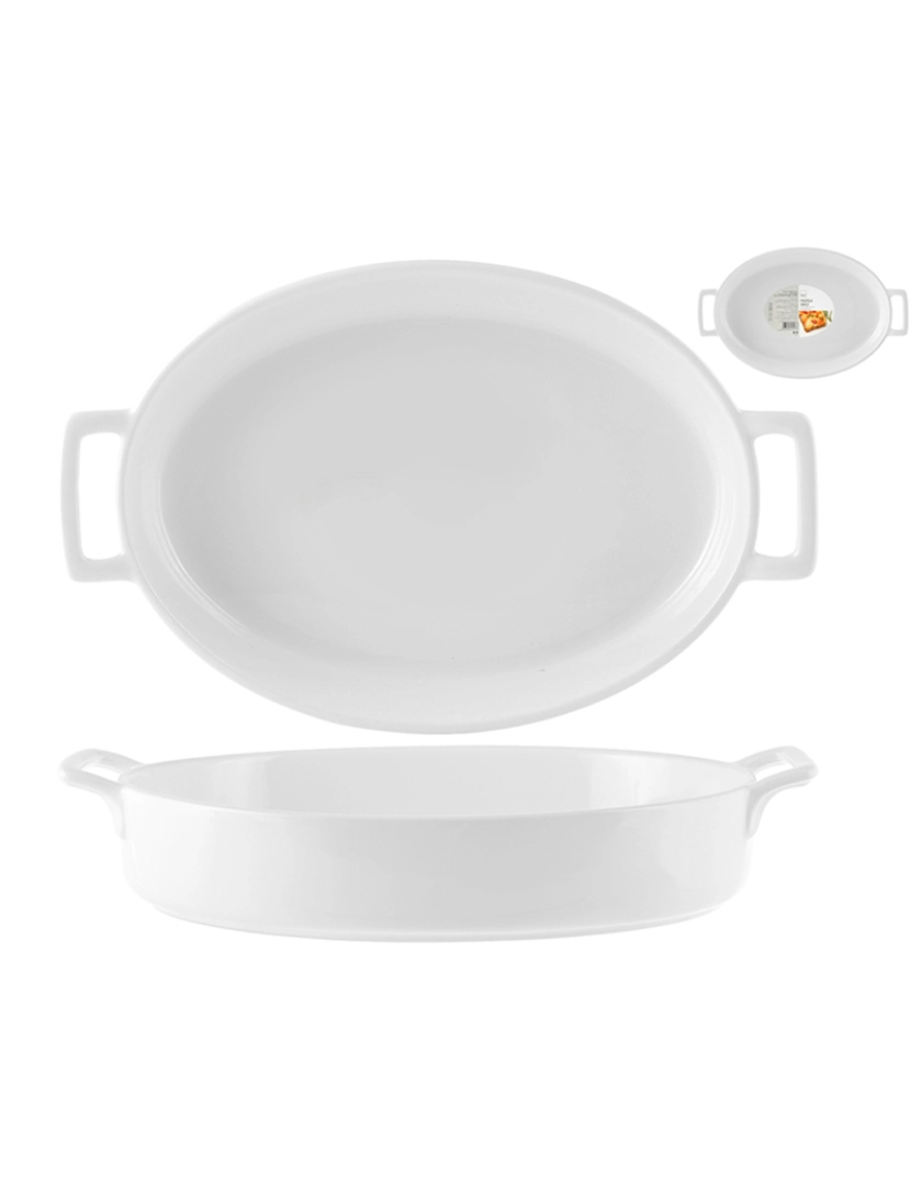 coseAcasa - Travessa de forno Oval Branca Com Alças 32,5X22 Cm