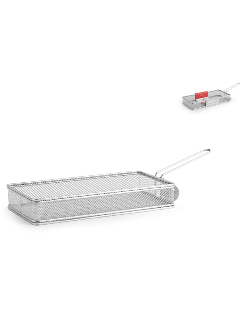 coseAcasa - Cesto Frito Retangular Borghese em Aço Inoxidável Cm27X13X4
