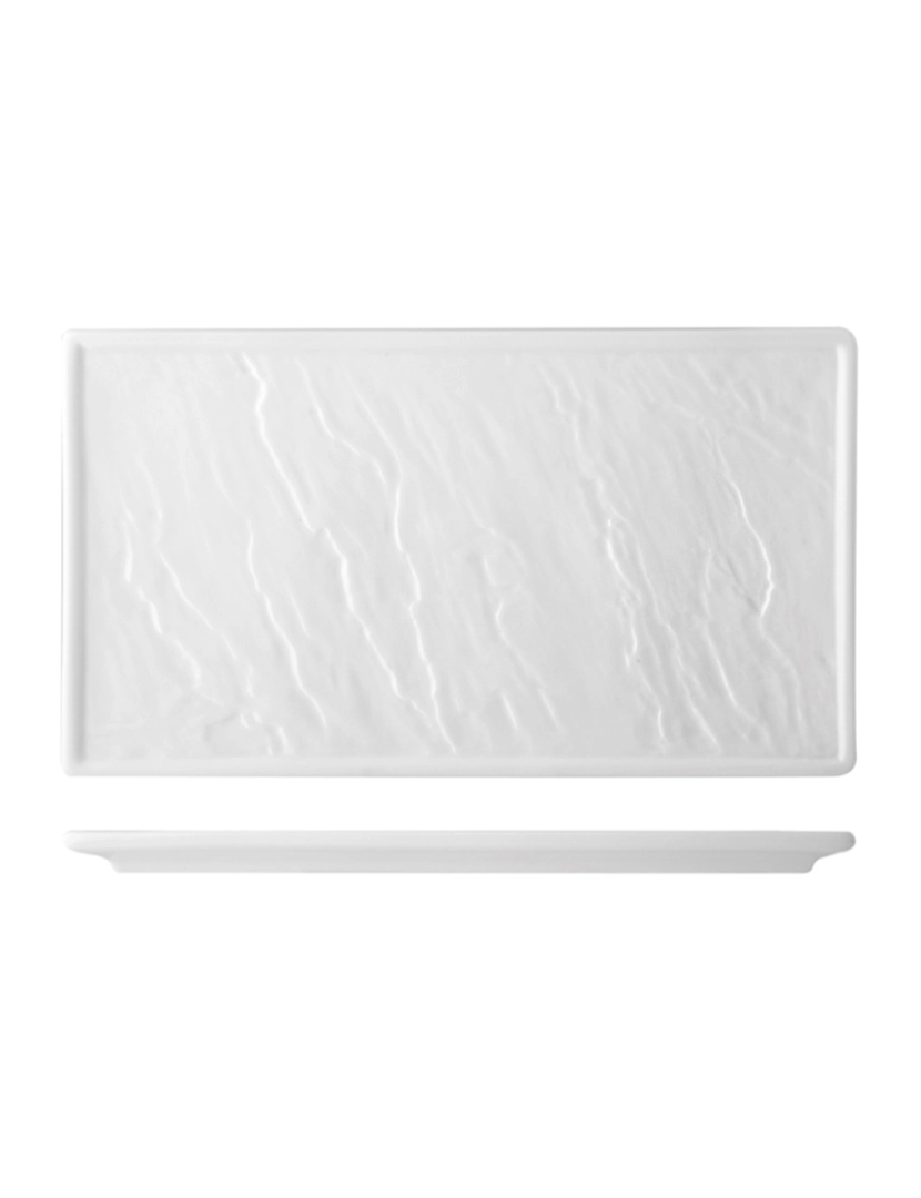 coseAcasa - Prato Retangular de Porcelana, 37X21 Cm, Branco