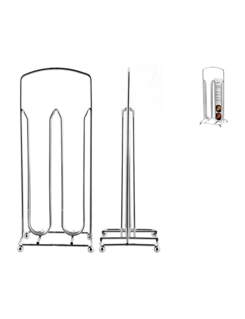coseAcasa - Porta Cápsulas de Café em Arame Cromado 20 Lugares, 11 x 9 x 26,5 H cm, Cobre