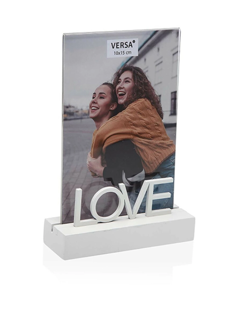 Versa - Moldura de Fotos Versa Love Madeira MDF 4 x 16,5 x 11,5 cm