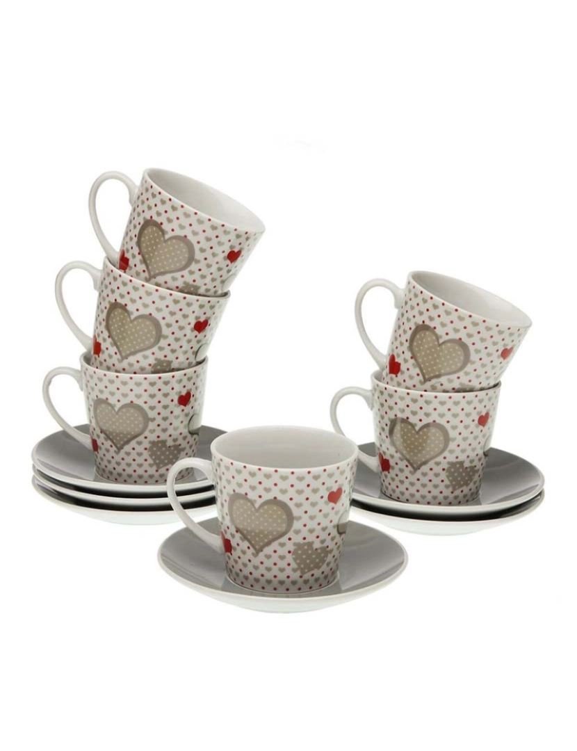 Versa - Conjunto de Chávenas com Pratos Versa Sweet Porcelana 9 x 14 x 14 cm 10,5 x 8 x 6 cm 14 x 14 x 2 cm