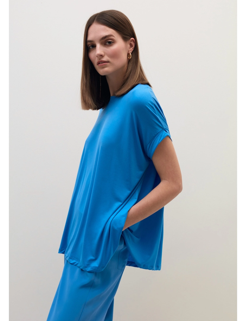 Stefanel - T-Shirt Senhora  Azul