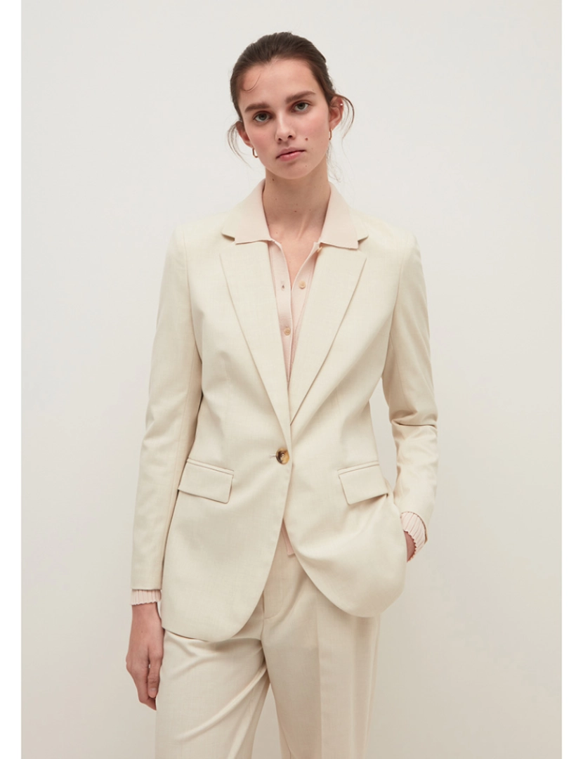 Stefanel - Blazer Senhora Bege Mesclado