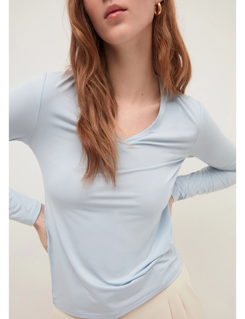 Stefanel - Longsleeve Senhora Azul