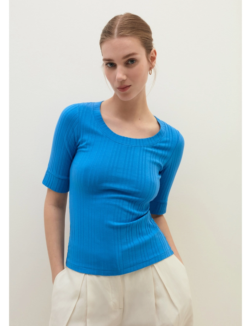 Stefanel - T-shirt Senhora Azul